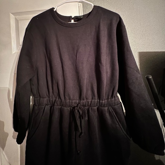 Wild Fable Black Jumpsuit with Long Sleeves and Elastic Waist - Picture 3 of 5